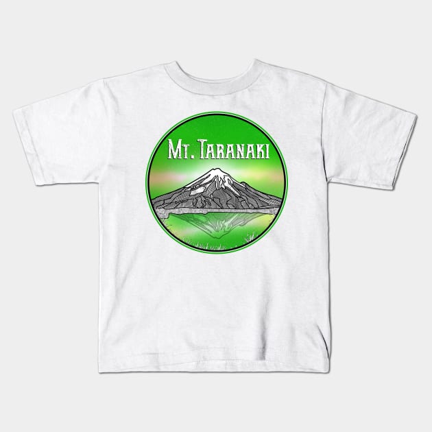 Mount Taranaki New Zealand Kids T-Shirt by mailboxdisco